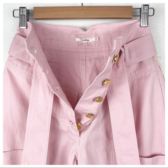 NWT‎ Tularosa Barrett High Waist Denim Button Fly Front Pant Blush Pink Size XS - Picture 10 of 14